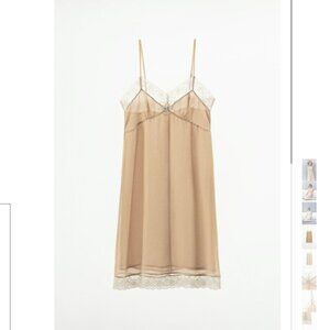 LACE SLIP Women's Tan Dress Size M NEW WITH TAG!